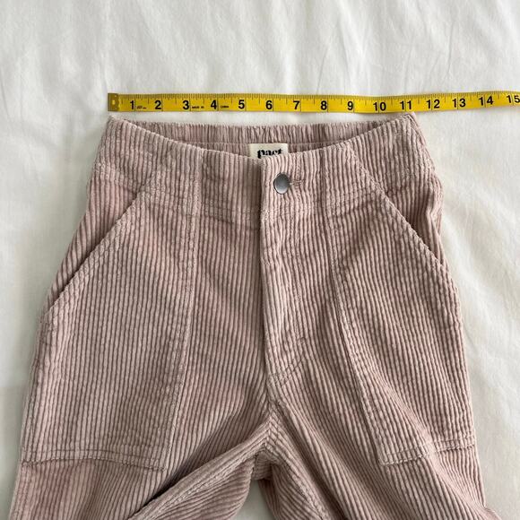 Pact Classic Corduroy Peg Straight High Rise Stretch Pant in Oat Pink, Size XS - Picture 5 of 10
